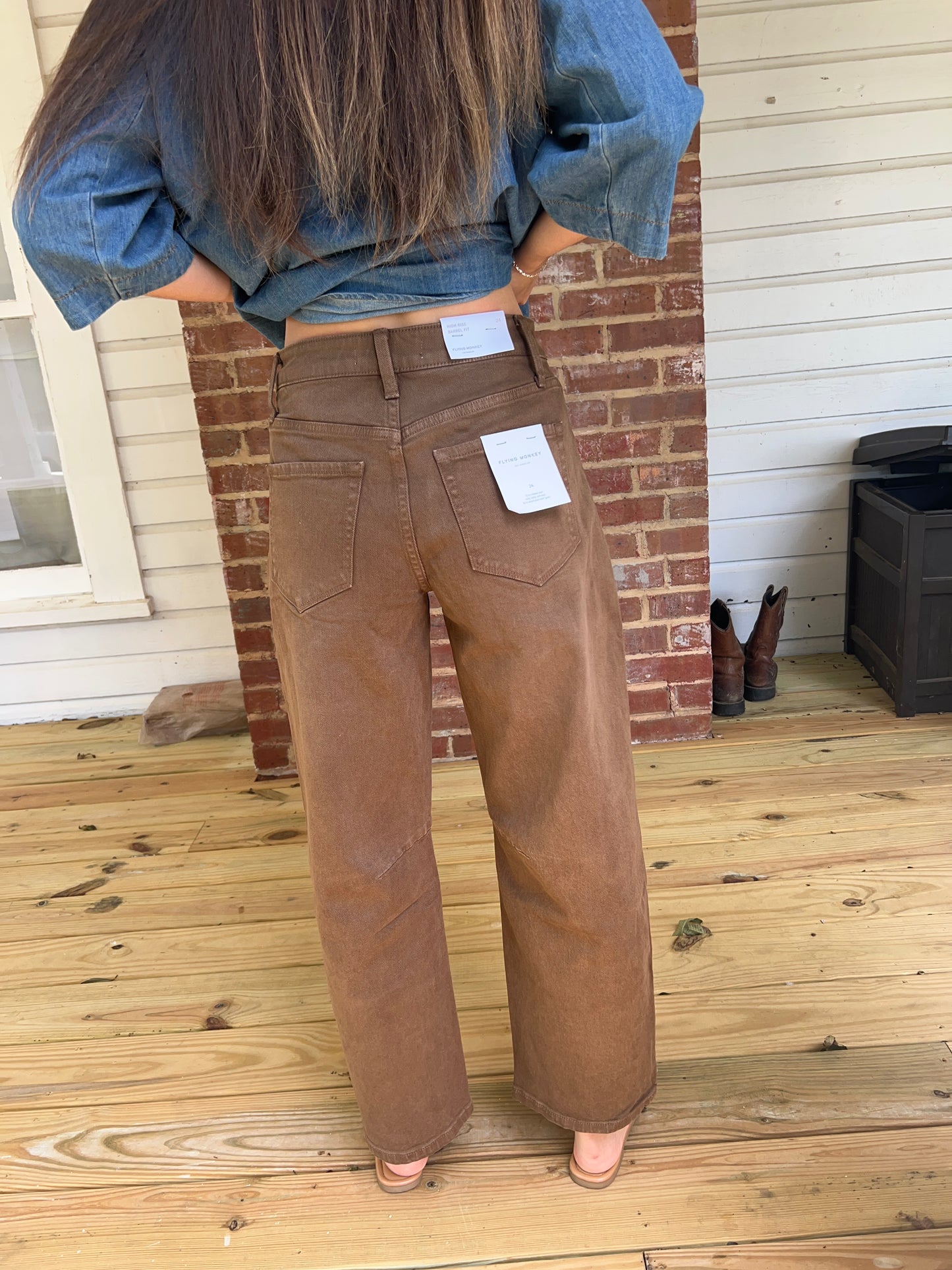 Flying Monkey Brown Barrel Jeans