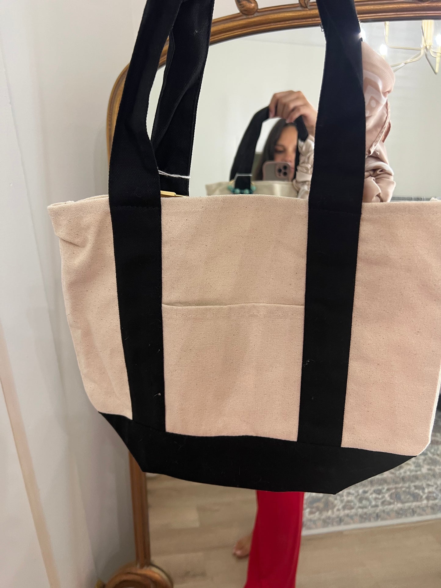 “Salty” pre decorated canvas tote