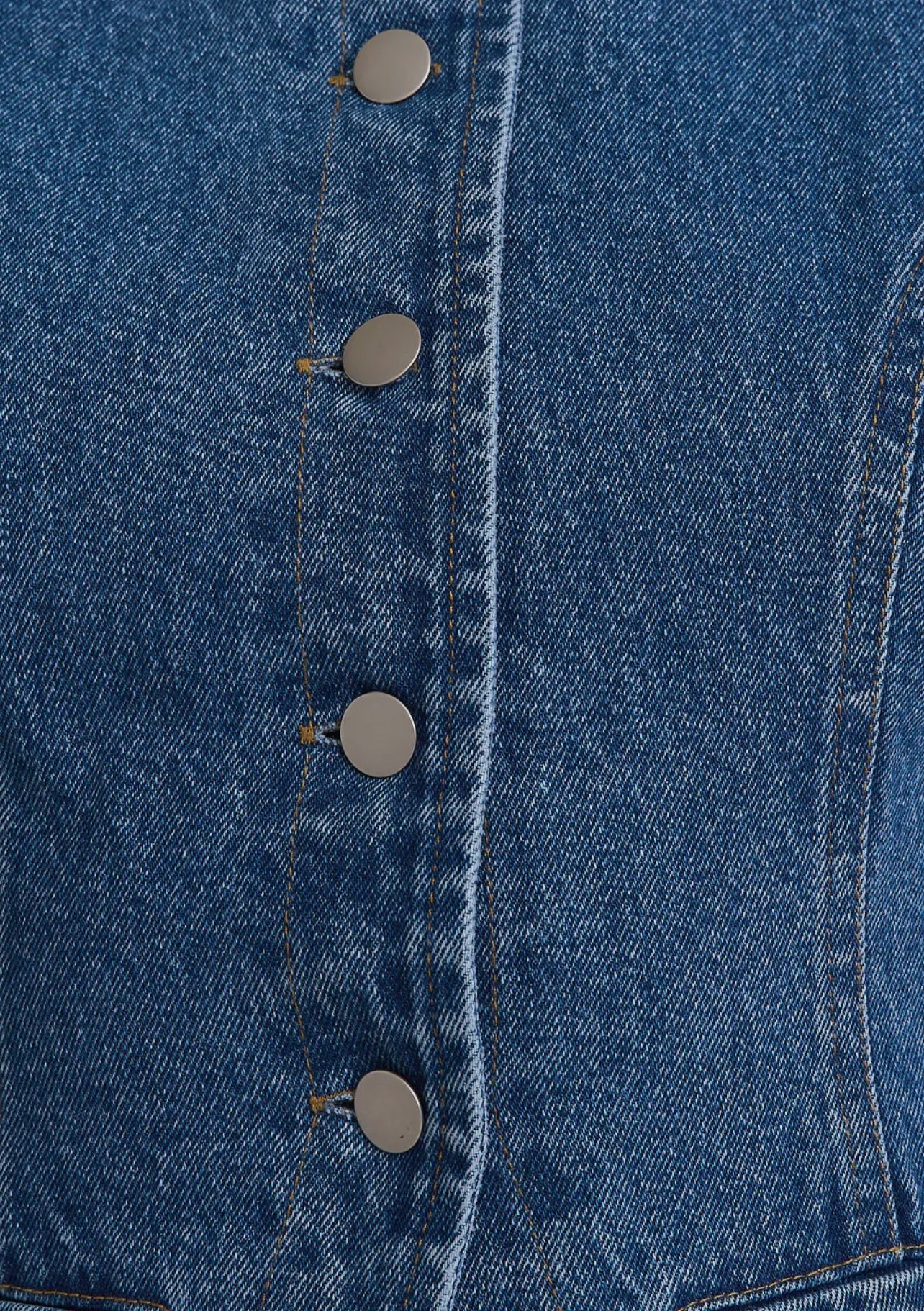 Button front sleeveless denim top