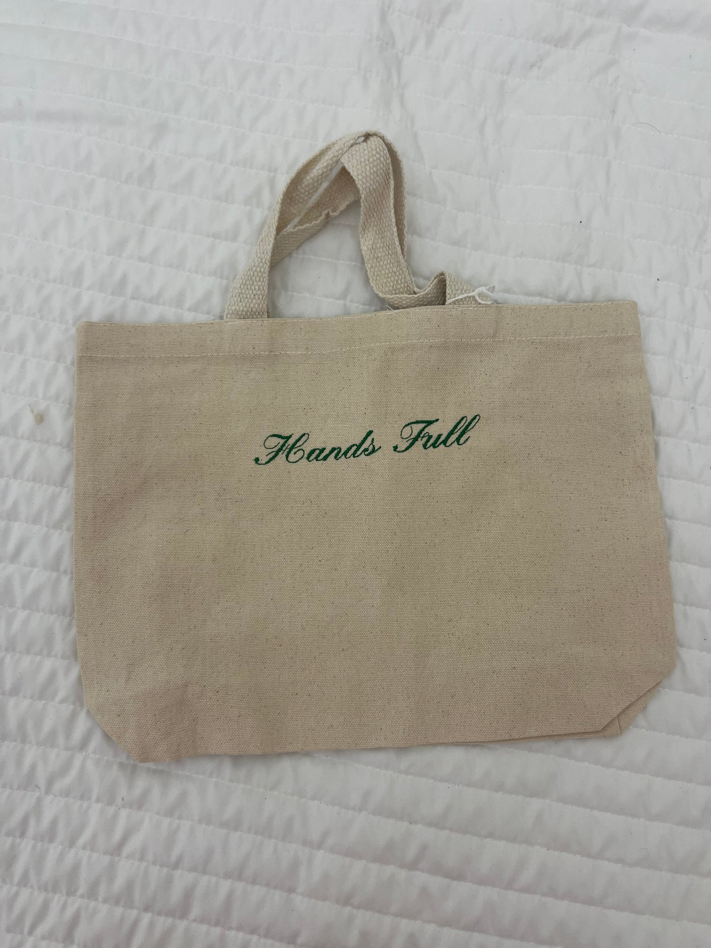 “Hands full” canvas tote