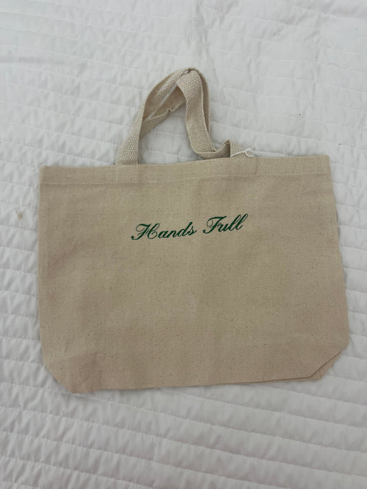 “Hands full” canvas tote