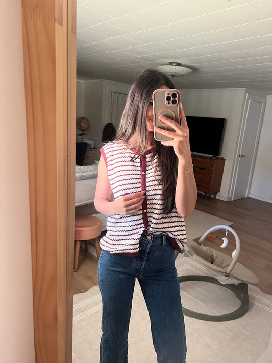 Striped burgundy Sweater vest