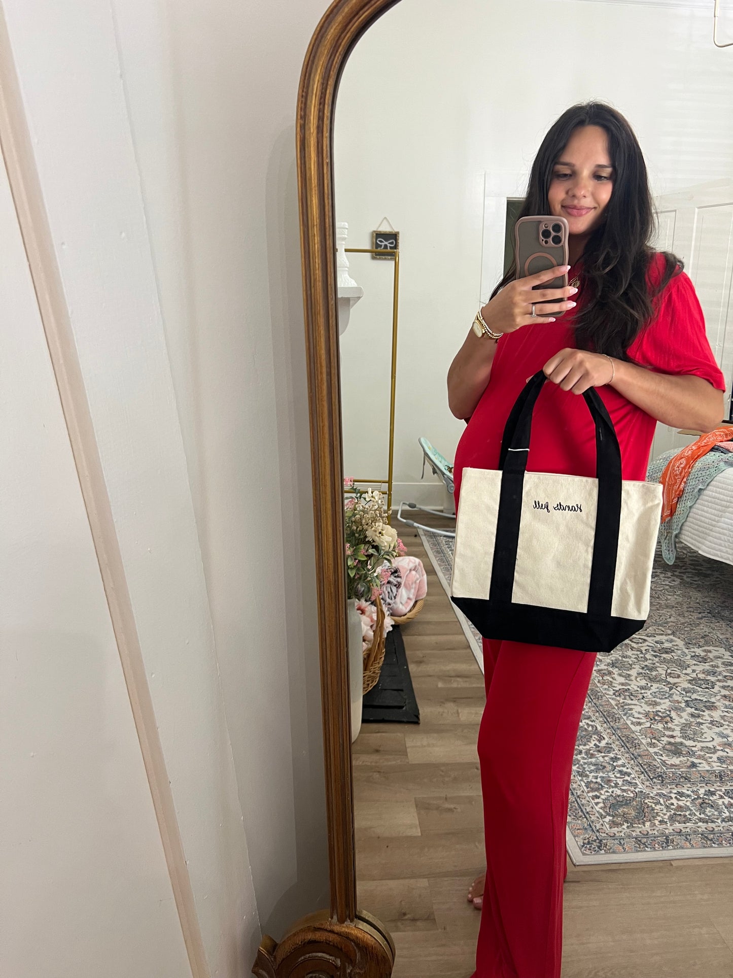 “Hands full” canvas tote