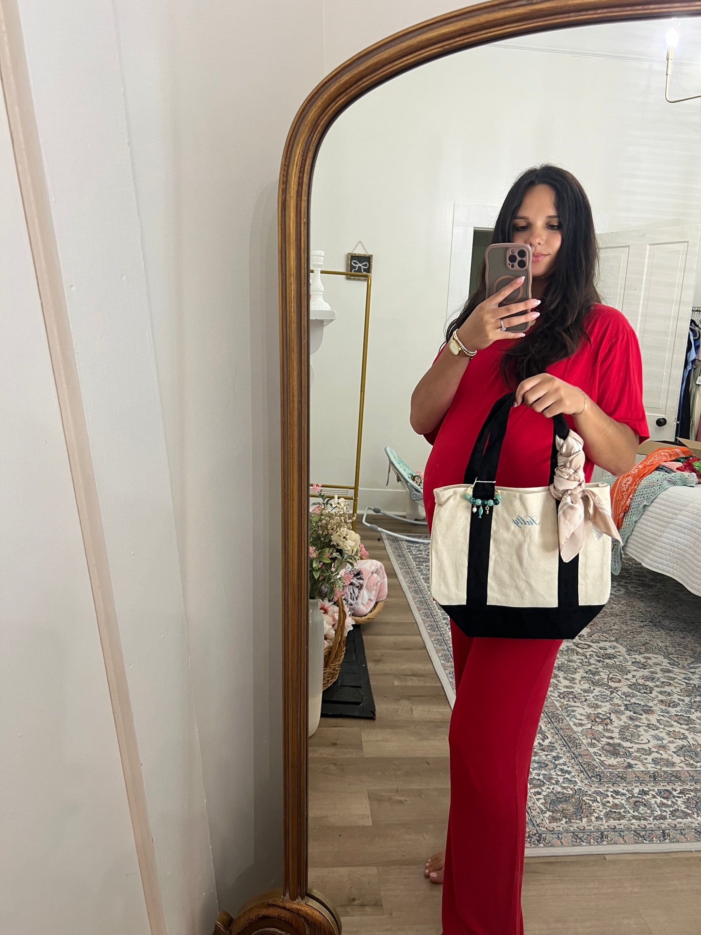 “Salty” pre decorated canvas tote