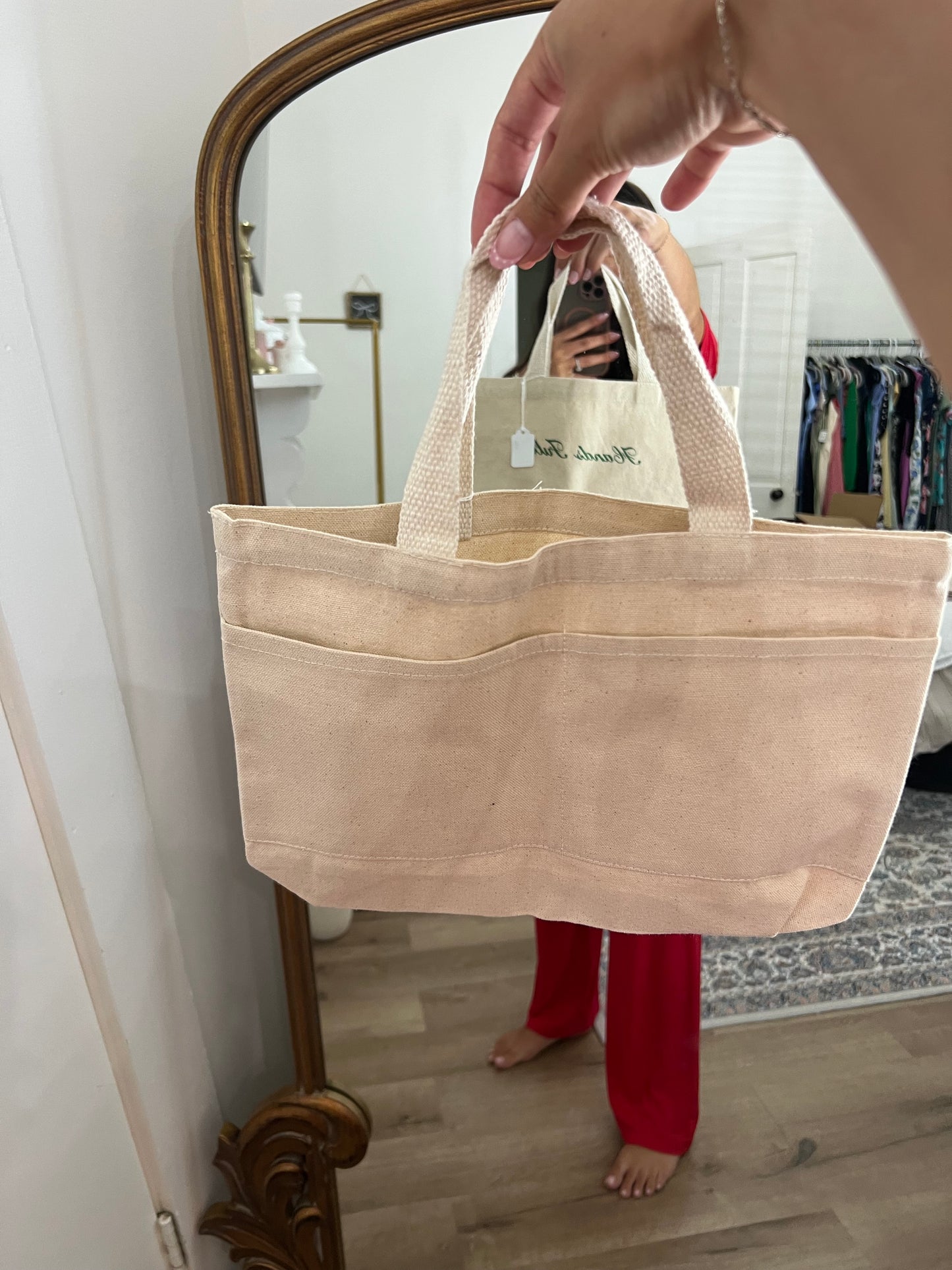 “Hands full” canvas tote