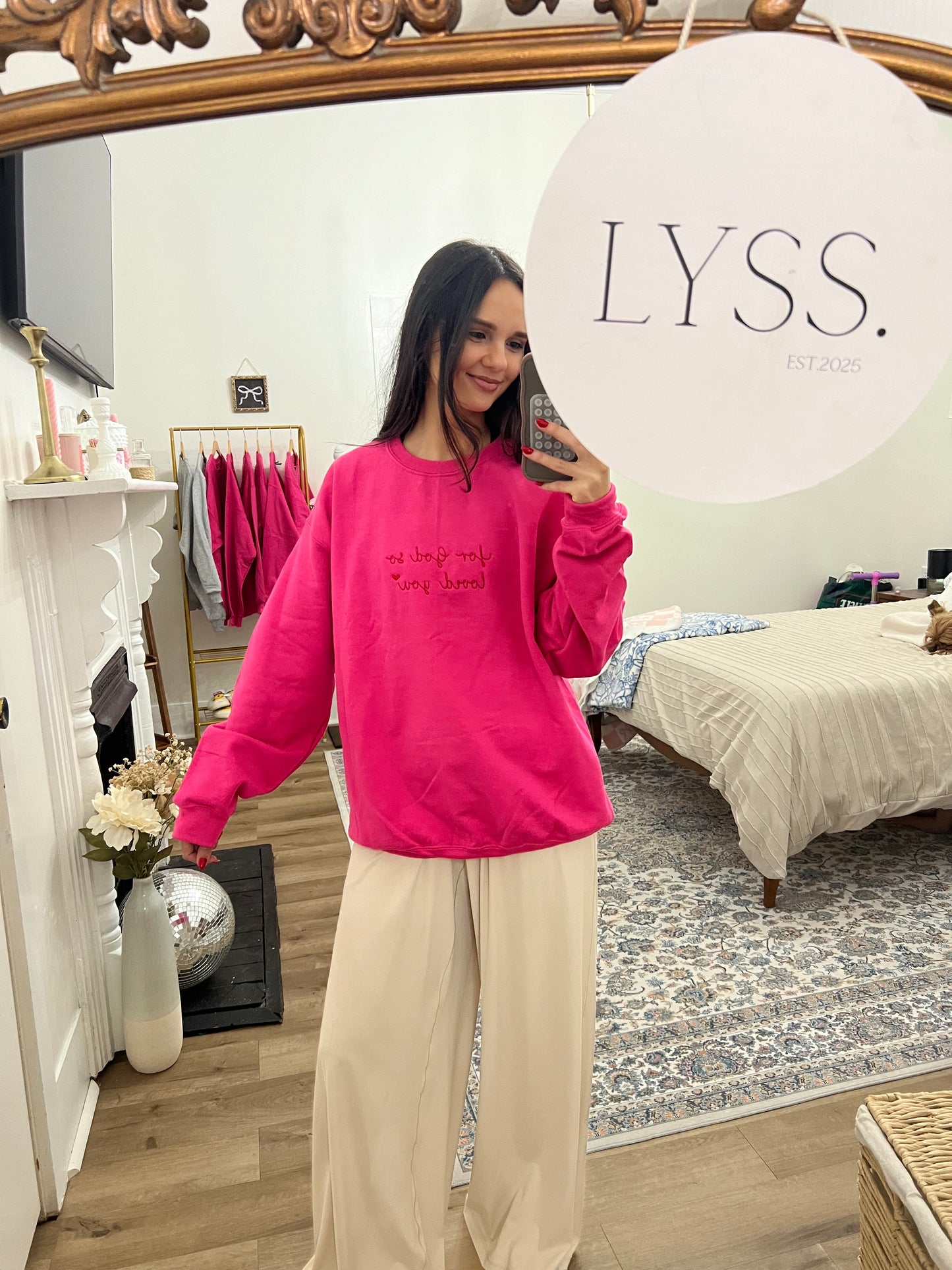 “For God so loved you” Embroidered pullover