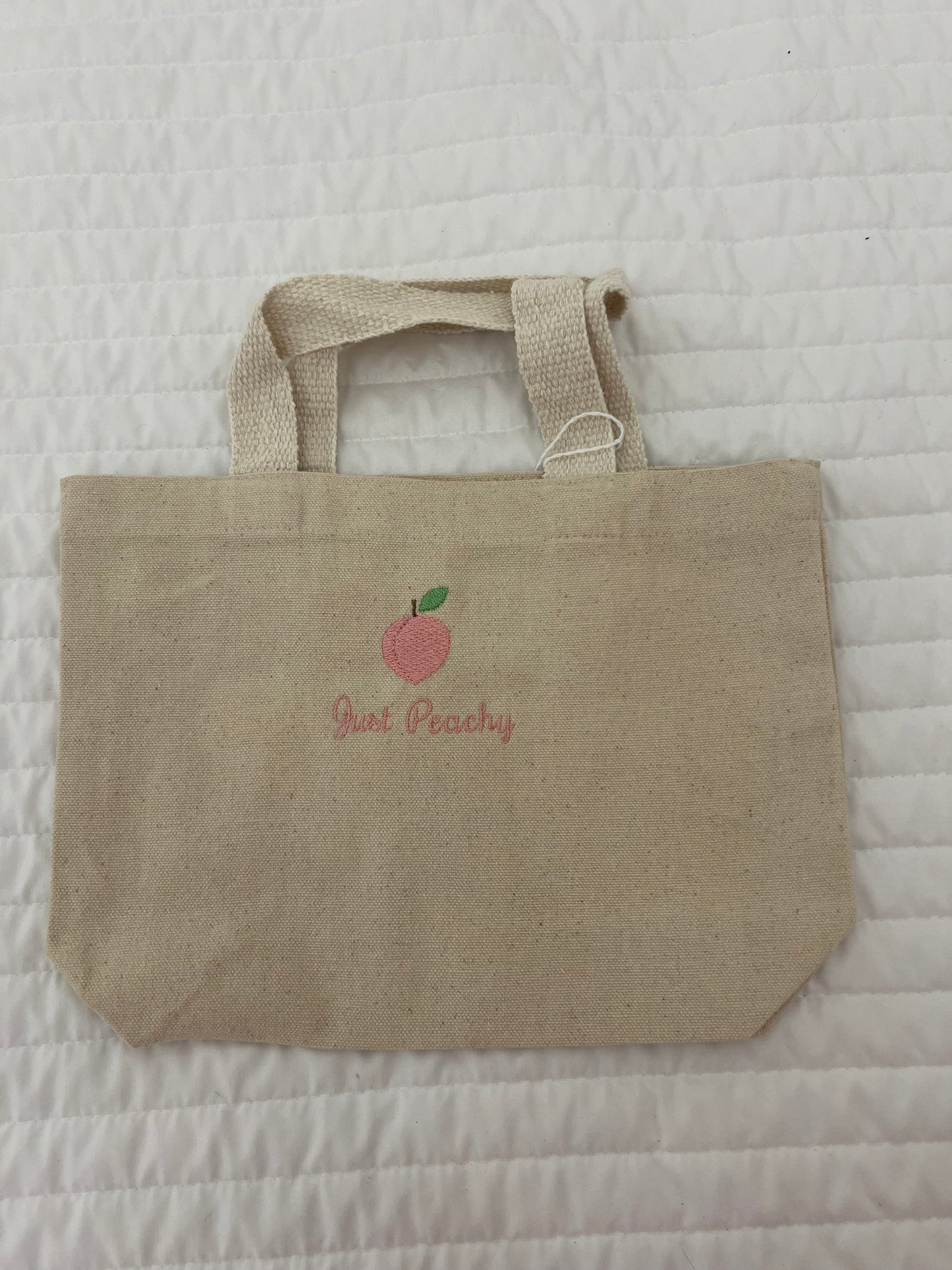 Mini “Just Peachy” canvas tote