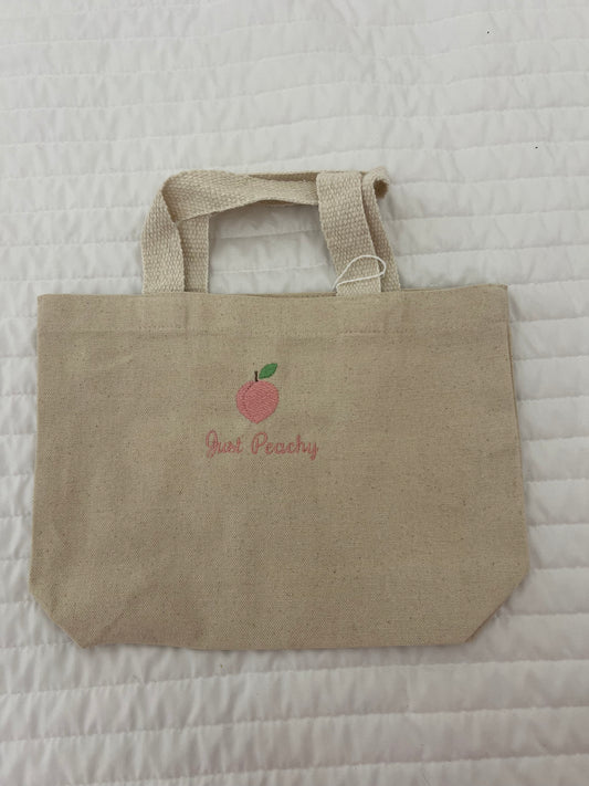 Mini “Just Peachy” canvas tote