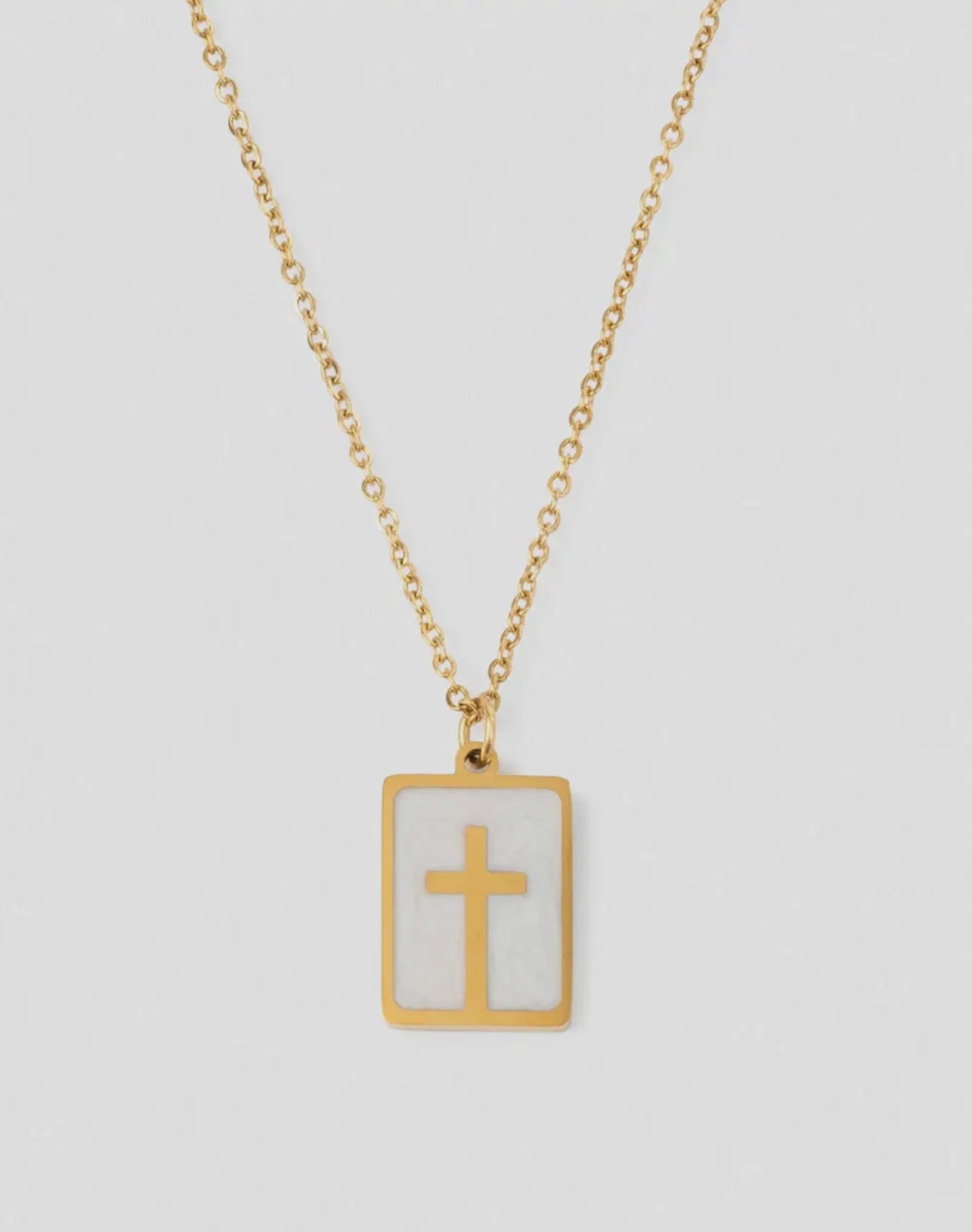Enamel cross necklace