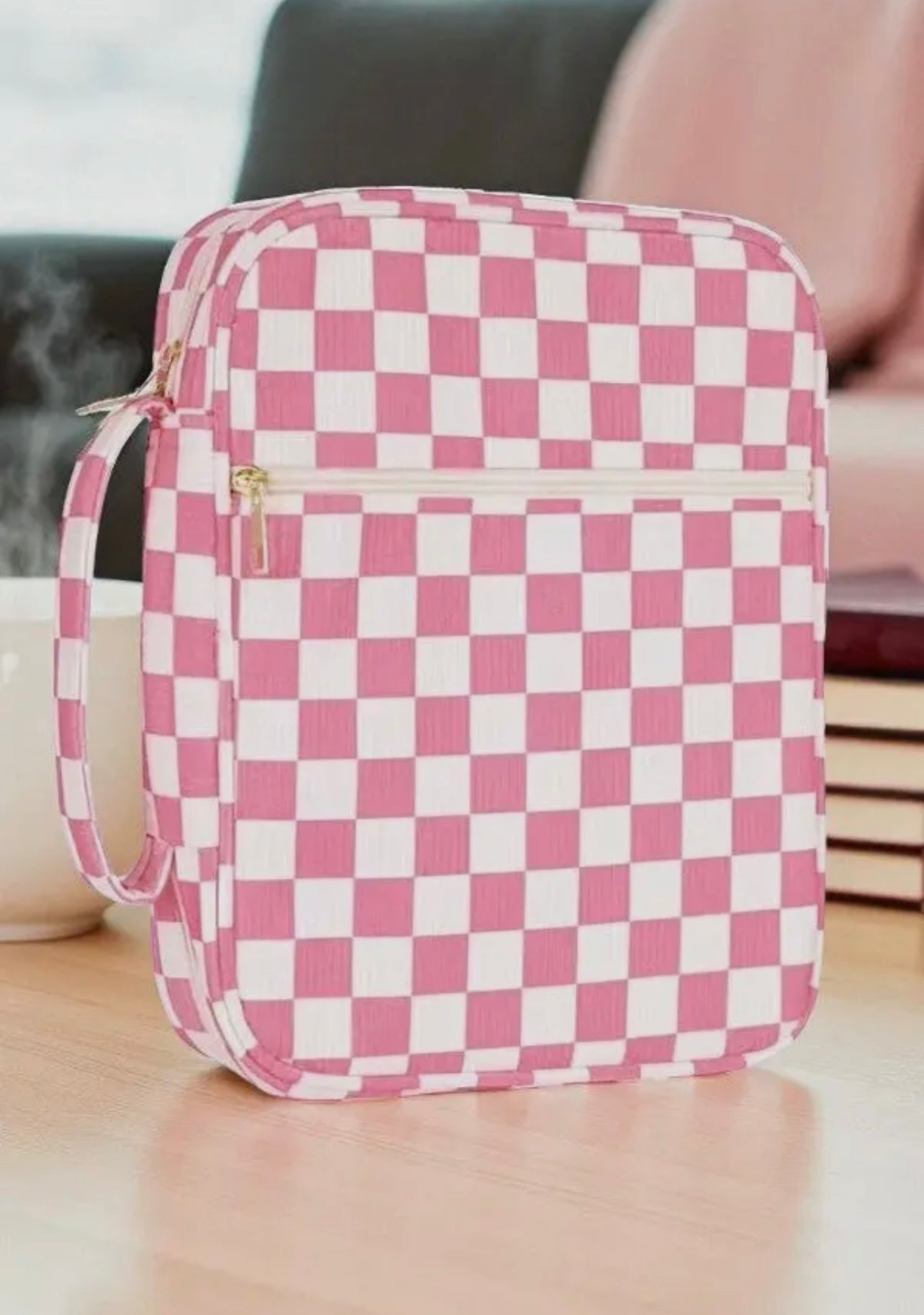 Pink Checkered Bible Cover