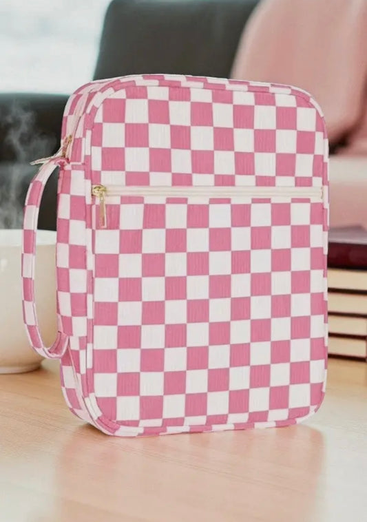 Pink Checkered Bible Cover