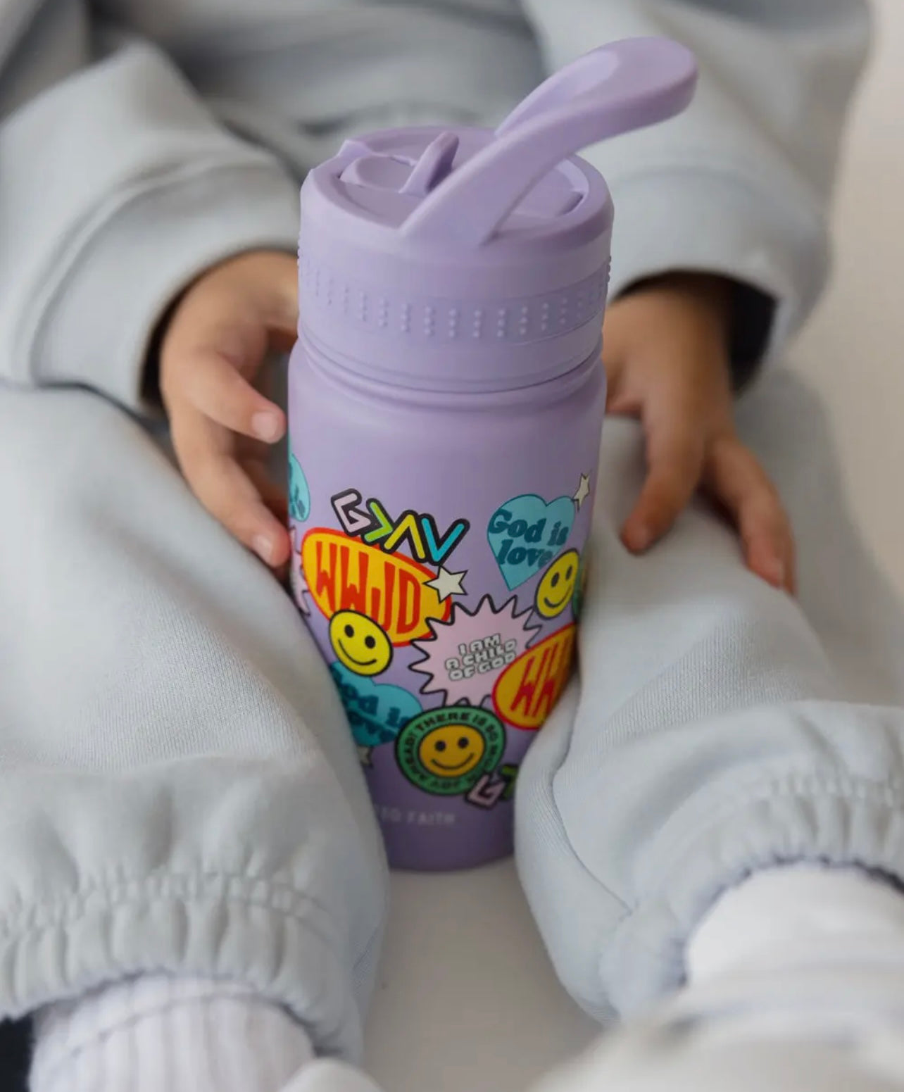 Sticker collage kids water bottle