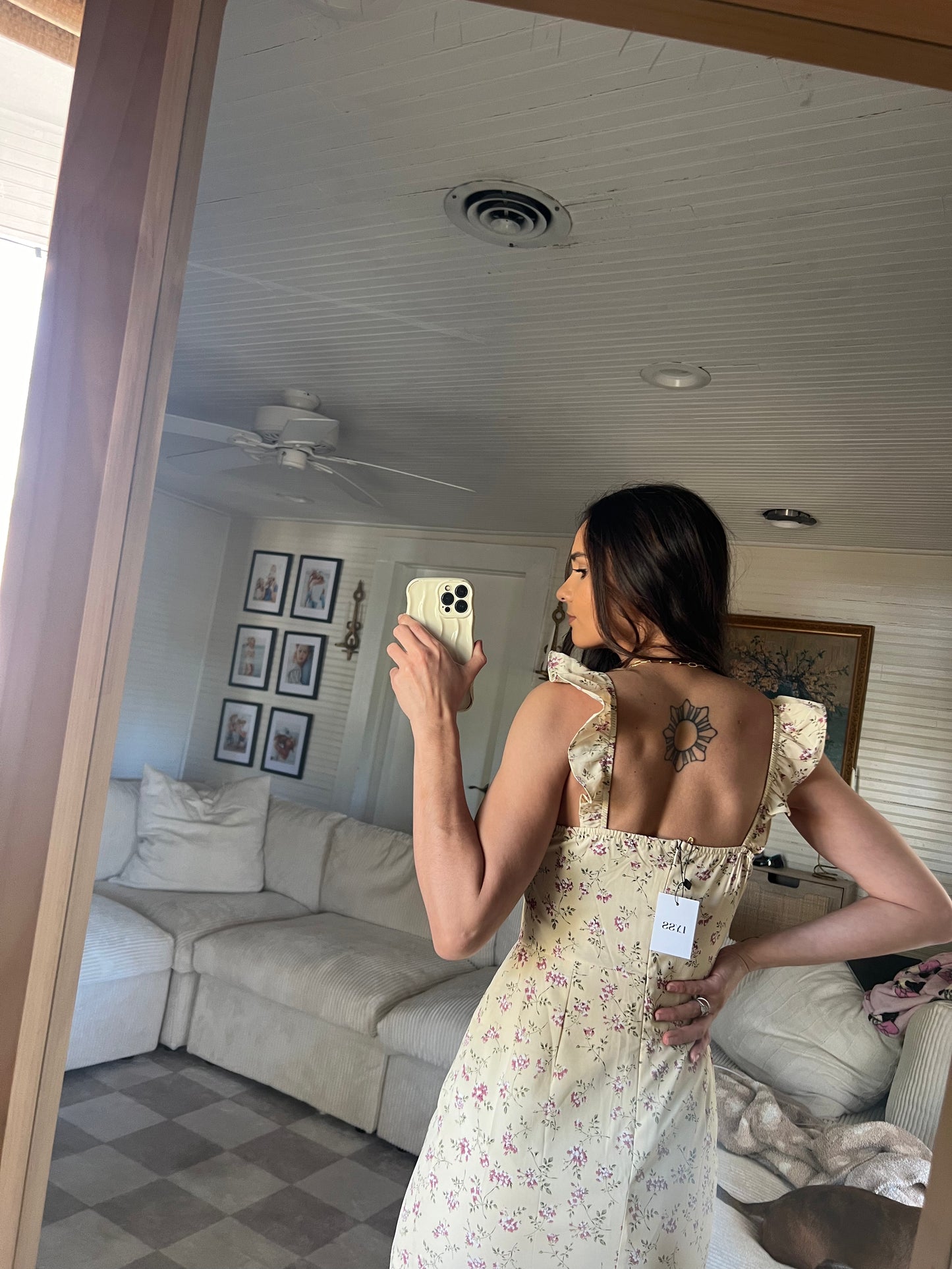 Lightly loved Floral midi dress with slit