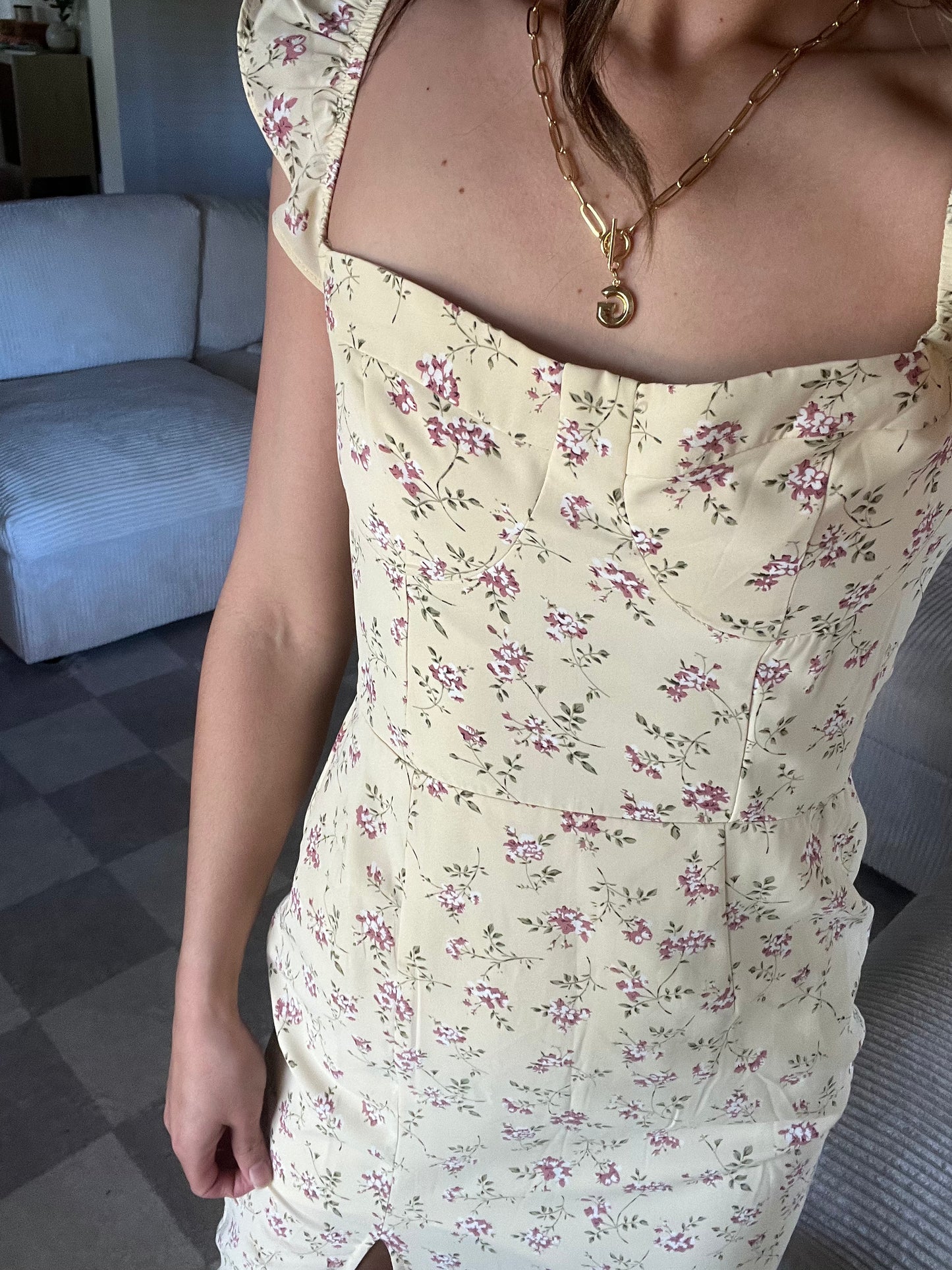Lightly loved Floral midi dress with slit