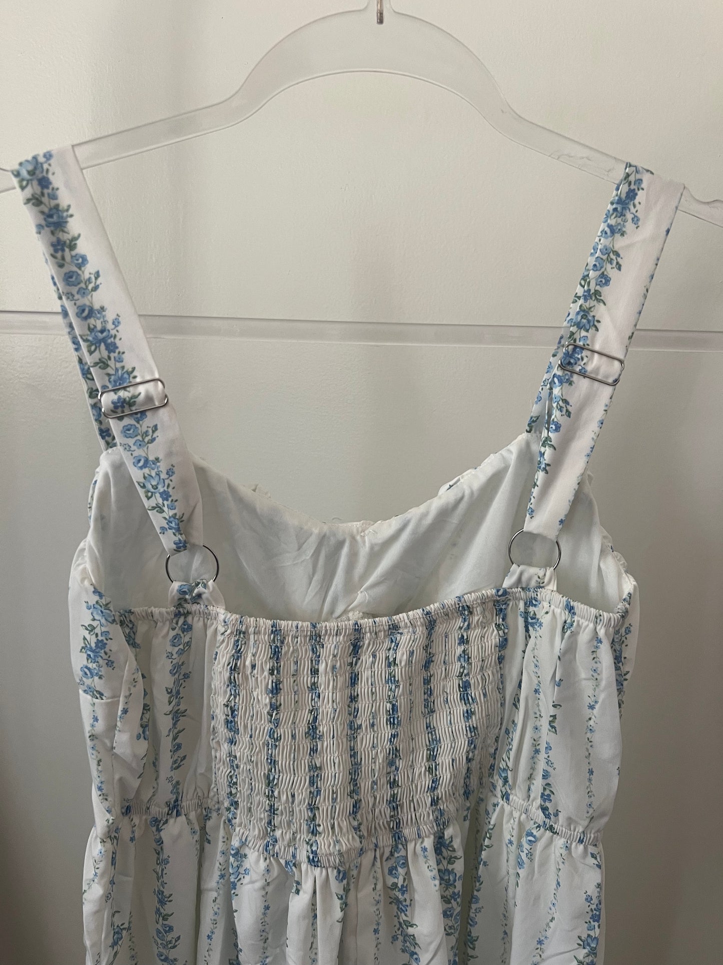Floral stripe button detail maxi dress