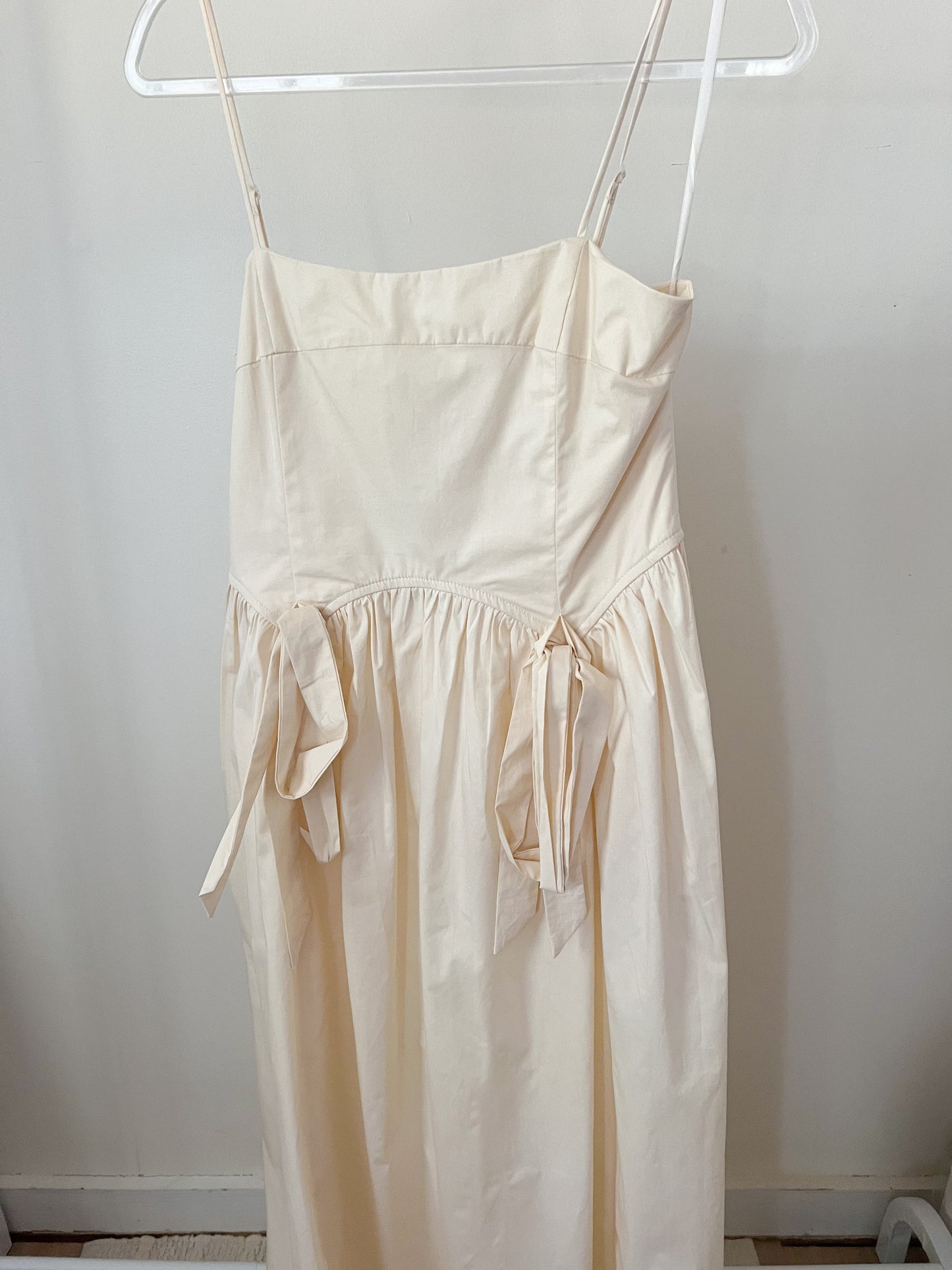 Bow detail flared midi dress